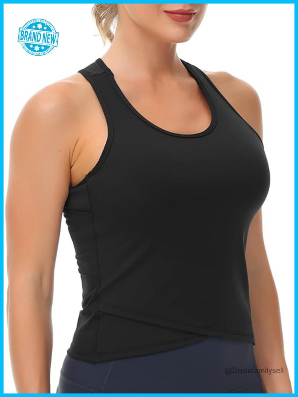 Racerback Tank Top with Built in Bra Sleeveless Slim Fit Women's Activewear